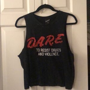D.A.R.E Crop Top Muscle Tee
